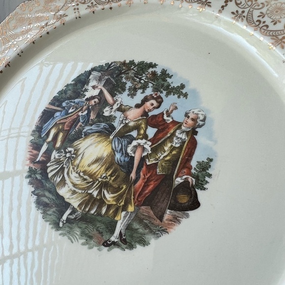 Dorlexa China W.S. George Canary Tone Colonial Dinner Plate 22K Gold - Picture 3 of 6